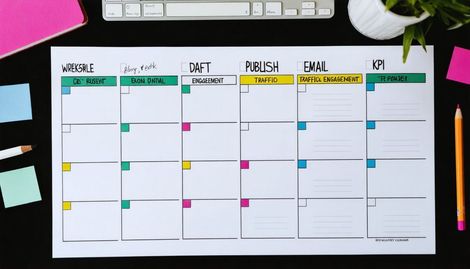 3 Aylık İçerik Takvimi Oluşturma: Şablonlar, Görev Akışı ve KPI'lar